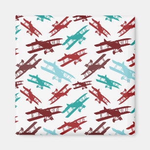 Íman Presentes De Aviador De Padrões De Avião De Biplan