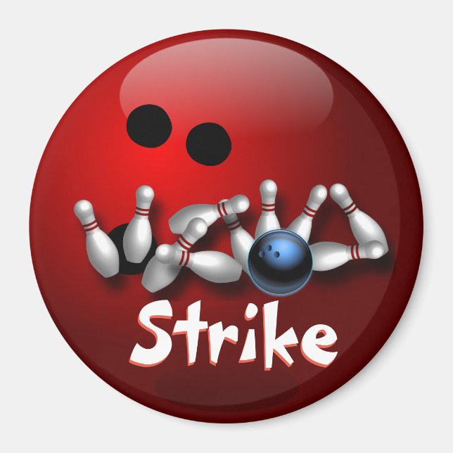 Íman Presentes de Boliche Personalizados (Frente)