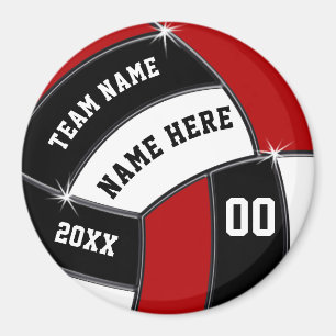 Íman Presentes de Equipe de Voleibol Vermelho, Preto, B
