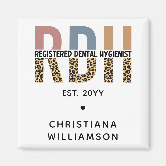 Íman Presentes de Higienista Dental Registrados de RDH  (Frente)