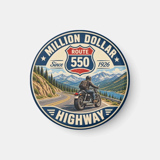Íman Presentes de motocicleta da Million Dollar Highway (Frente)