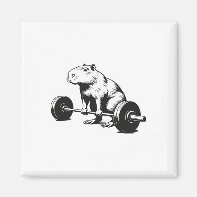 Íman Presentes de musculação Capivara Levantamento de p (Frente)