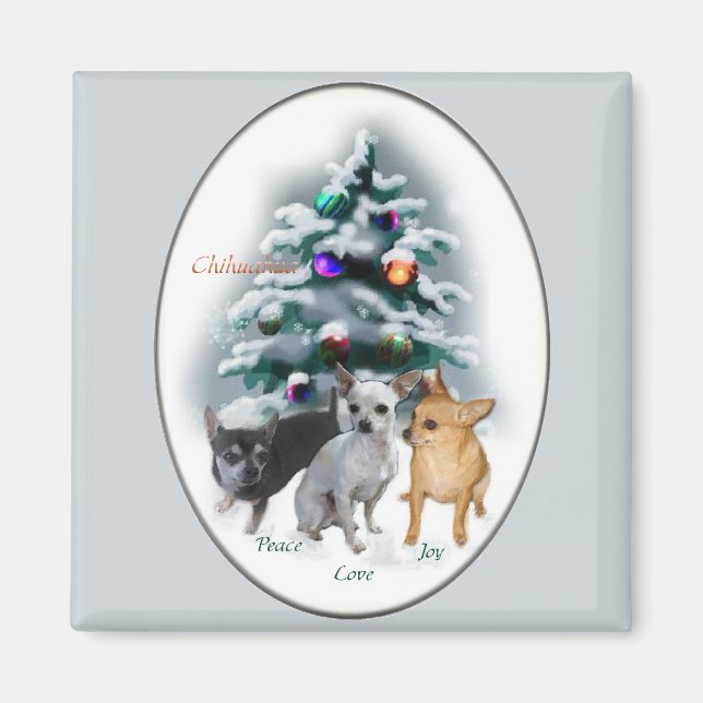 Íman Presentes de Natal Chihuahua (Frente)