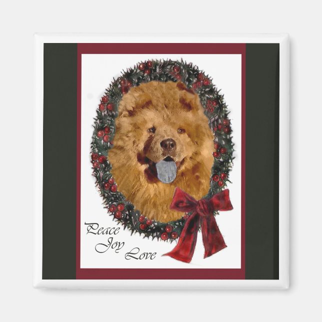 Íman Presentes de Natal Chow Chow (Frente)