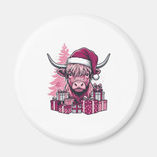 Íman Presentes de Natal da Vaca de Terras Altas Rosa Ar