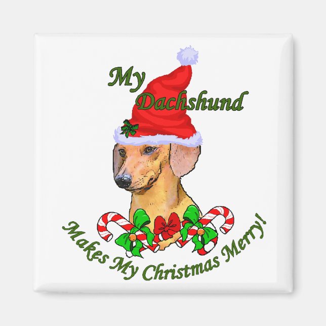 Íman Presentes de Natal Dachshund (Frente)