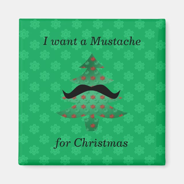 Íman Presentes de natal de bigode engraçados (Frente)