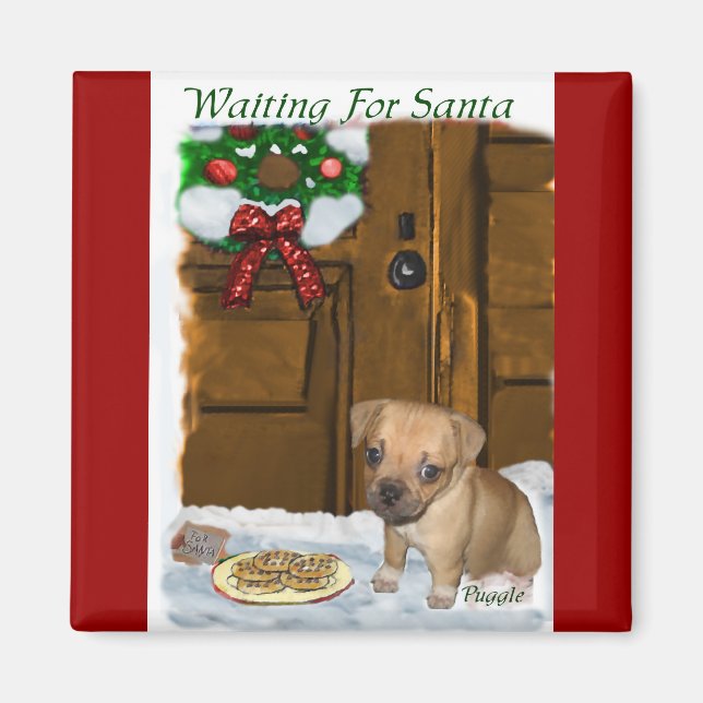 Íman Presentes de Natal de Puggle (Frente)