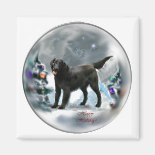 Íman Presentes de Natal de Retriever Revestidos Planos