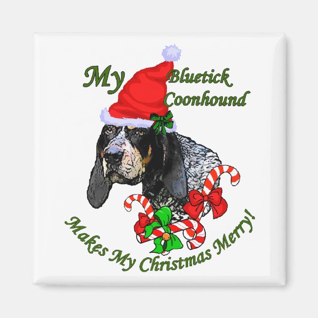 Íman Presentes de Natal do Bluetick Coonhound (Frente)