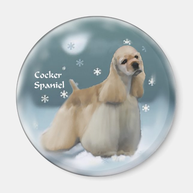 Íman Presentes de Natal do Cocker Spaniel (Frente)
