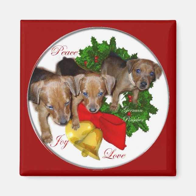 Íman Presentes de Natal do Pinscher Alemão (Frente)