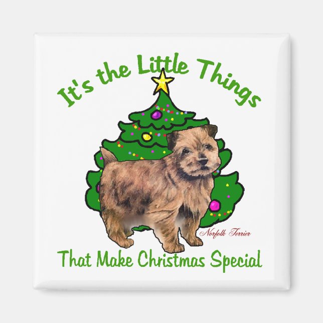 Íman Presentes de Natal Norfolk Terrier (Frente)