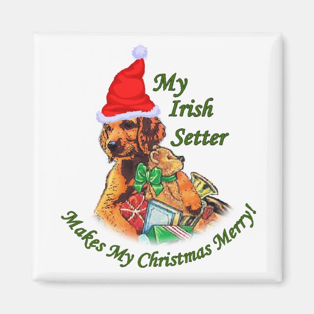 Íman Presentes de Natal para Irish Setter (Frente)