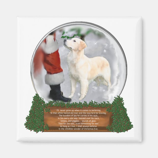 Íman Presentes de Natal para ouro Retriever (Frente)
