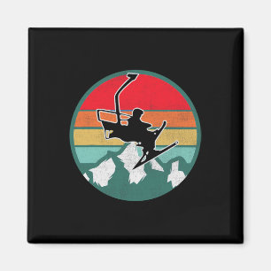 Íman Presentes de Neve de Esqui Vintage Retro para Esqu