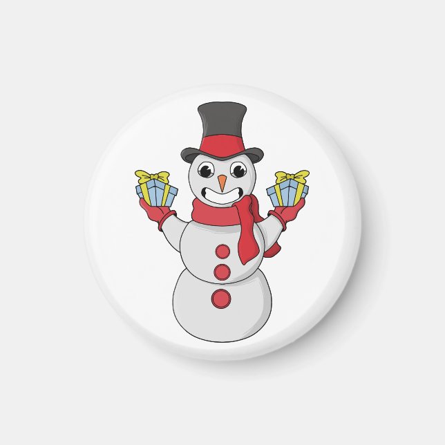 Íman Presentes de Snowman (Frente)