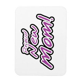 Íman Presentes de texto roxos e pretos da nova mãe