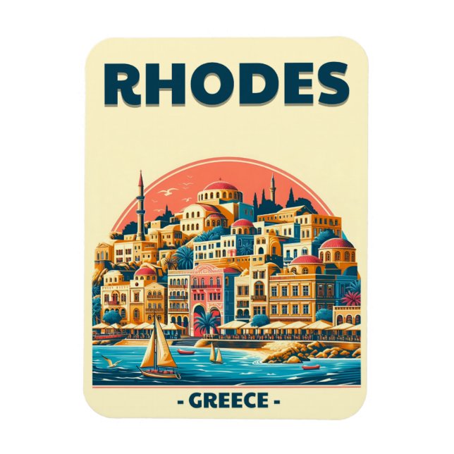 Íman Presentes de viagem de férias na cidade retrô de R (Vertical)