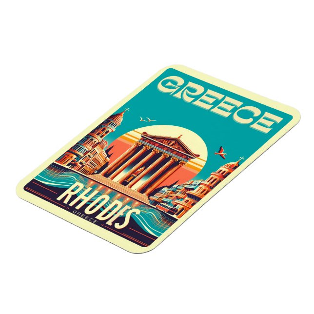 Íman Presentes de viagem de férias para Rodes Cidade -  (Left Side)
