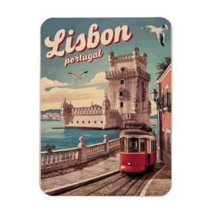 Íman Presentes de viagem de tram vintage Lisboa Portuga