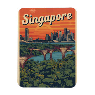 Íman Presentes de viagem vintage singapore marina bay s