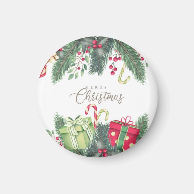 Íman Presentes Decoração Árvore Natal Feliz (Frente)