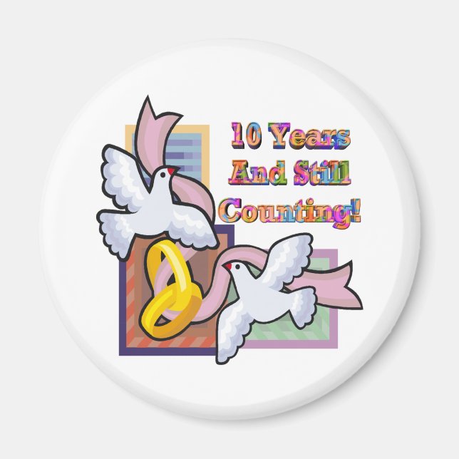 Íman Presentes do 10º aniversário de casamento (Frente)