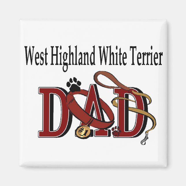 Íman Presentes do Pai de Terrier Branco da West Highlan (Frente)
