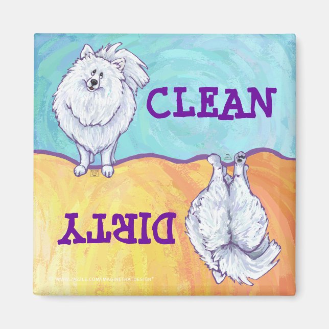 Íman Presentes e acessórios da Pomerânia Branca (Frente)