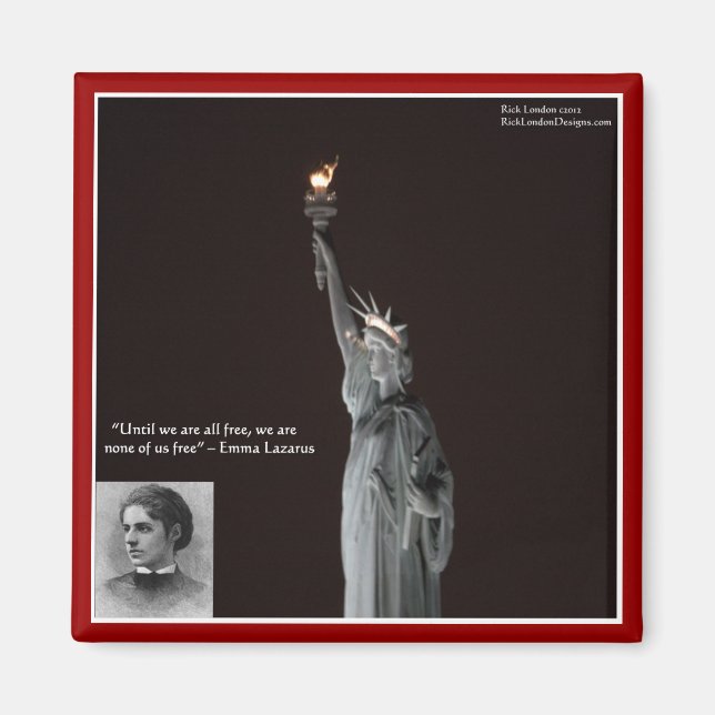 Íman Presentes e Cartões Emma Lazarus e Estátua da Libe (Frente)