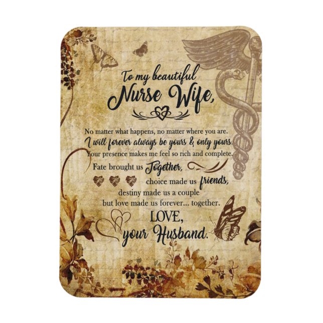 Íman Presentes para Esposa Enfermeira | Carta Para Minh (Vertical)