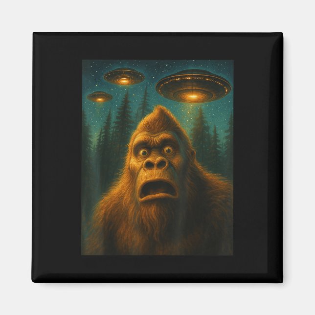 Íman Presentes para Homens Bigfoot Sasquatch Alien Ufo  (Frente)