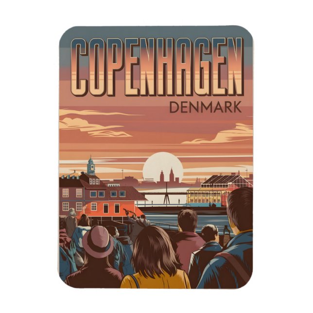 Íman Presentes para turistas viajando para Copenhague a (Vertical)