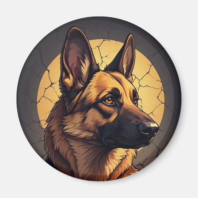 Íman 🦴 Presentes Pastor Alemão Para Amantes de Animais (Frente)