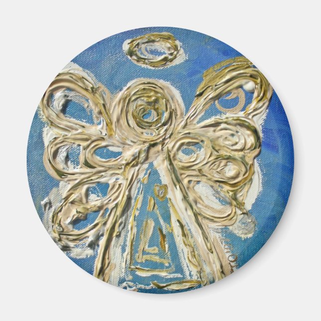 Íman Presentes Personalizados de Imagem de Anjo Azul (Frente)