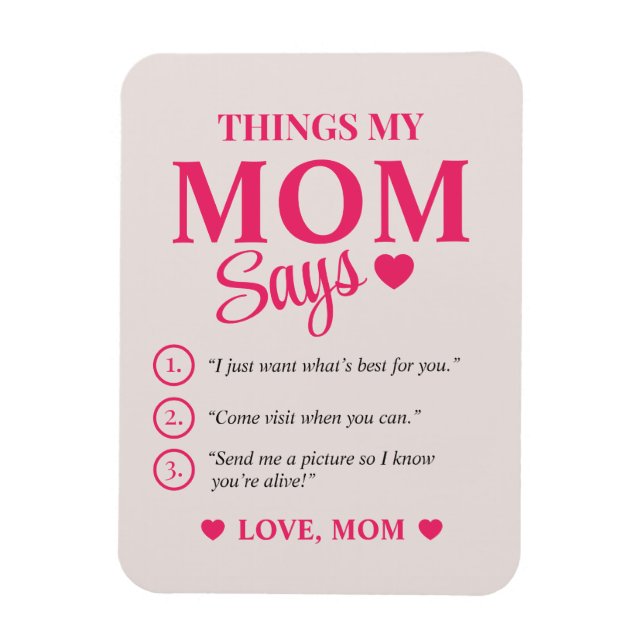 Íman Presentes Personalizados para Mãe Coisas que Minha (Vertical)