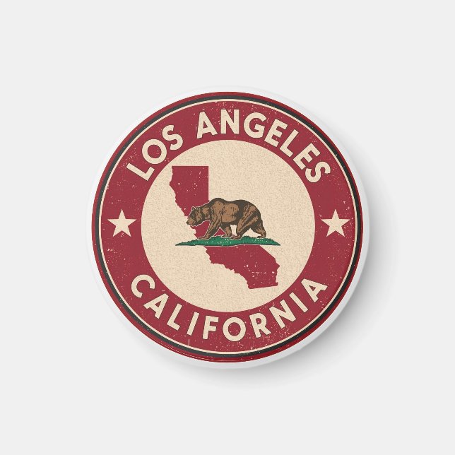 Íman Presentes retrô de Los Angeles, Califórnia (Frente)