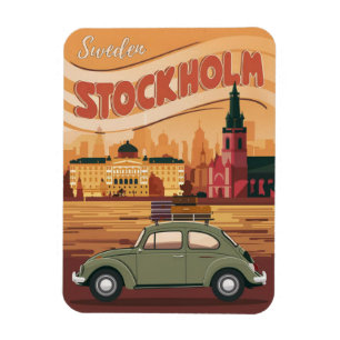 Íman presentes vintage de viagem estocolmo suécia e lem