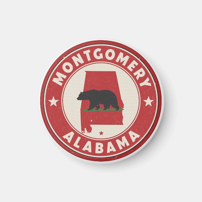 Íman Presentes Vintage Montgomery, Alabama (Frente)