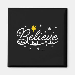 Íman Presépio Acredite Família Cristã Feliz Natal