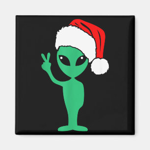 Íman Presépio Engraçado Alien Símbolo de Paz do Chapéu 