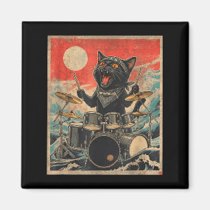 Íman Preserve o estilo de banda de gato baterista vinta