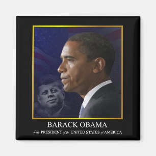 Íman Presidente Barack Obama com JFK - ímã
