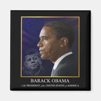 Íman Presidente Barack Obama com JFK - Magnet
