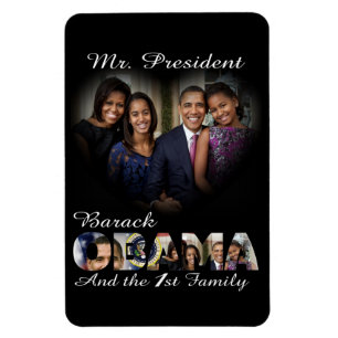 Íman Presidente Barack Obama e primeira família grande