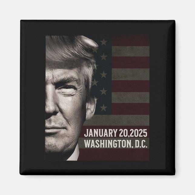 Íman Presidente Donald Trump 2025 Data de posse (Frente)