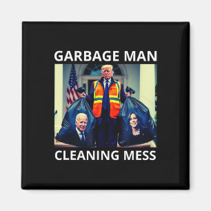 Íman Presidente Lixeiro Limpa Bagunça Camiseta Trump As