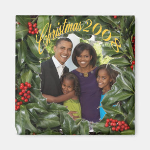 Íman Presidente Obama Primeiro Família Natal 2008