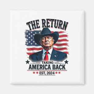 Íman Presidente Patriótico Donald Trump Cowboy Assumind